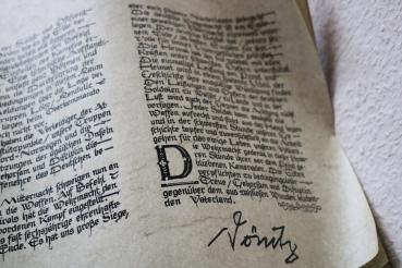 Preview: Reprint of the last Wehrmacht report May 9, 1945 by Grand Admiral Dönitz